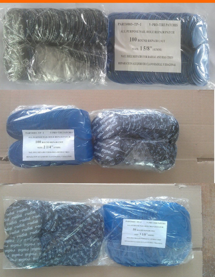 130 Pieces Radial Tire Repair Round Patch Assortment Small Medium Large V-PRO Brand