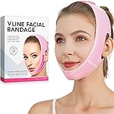 V Face Line Lifting Mask, Lifting Chinstrap, Face Slimming Strap to Firms Double Chin, Reusable - Washable - Breathable Jawline Shaper | Pink(Medium)