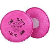 3M P100 Respirator Filter 2091, 50 Pairs | Helps Protect Against Oil and Non-Oil Based Particulates, Lead, Asbestos, Arsenic, MDA