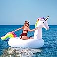 Large Inflatable Unicorn Pool Float Party Toys,Summer Beach Floaties Swimming Pool Inflatables Pool Toys Raft for Adults Kids Teens