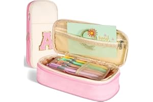 Btffitting Pencil Case,Personalized Pencil Pouch Cute Aesthetic College School Supplies,Large Storage High Capacity Pen Bag Holder Box Organizer Special Cases Gifts for Girls Teens - Beige+Pink,A