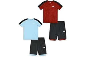 Hind 4-Piece Boys Basketball Shorts and Performance Athletic Shirt Set