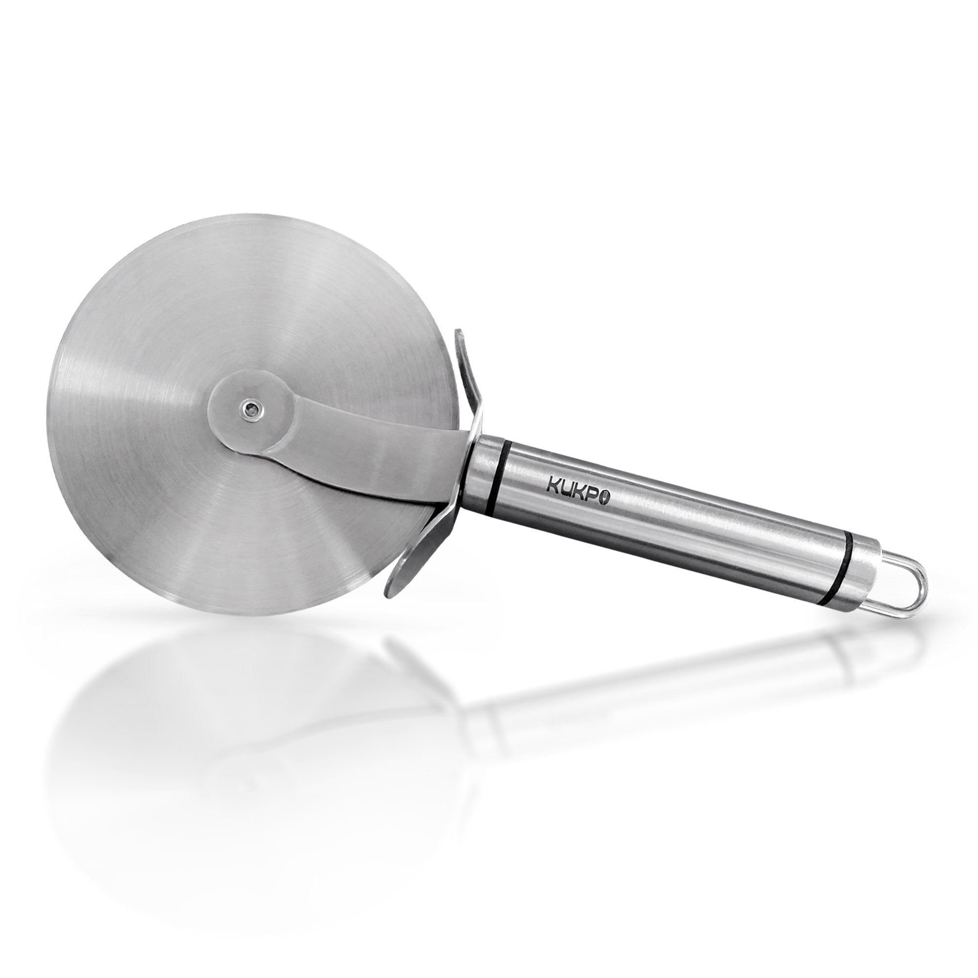 KUKPO Stainless Steel Pizza Cutter Large 4 Inch Wheel AntiSlip