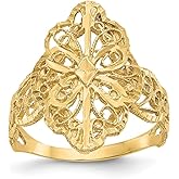 Auriga Fine Jewelry 14K Gold Diamond Cut Filigree Ring Size 6 to 7