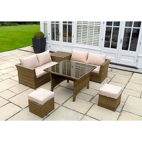 Ottawa Rattan Weave Garden Or Conservatory Furniture Corner Sofa