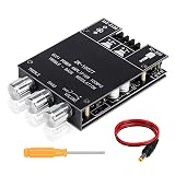 Cozychord ZK-1002T Bluetooth 5.0 Stereo Amplifier Board, 200W HiFi 2.0 Channel Mini Audio Amp Module with Treble & Bass Control, AUX Input, DC 12V-24V for DIY Speakers,Home Audio