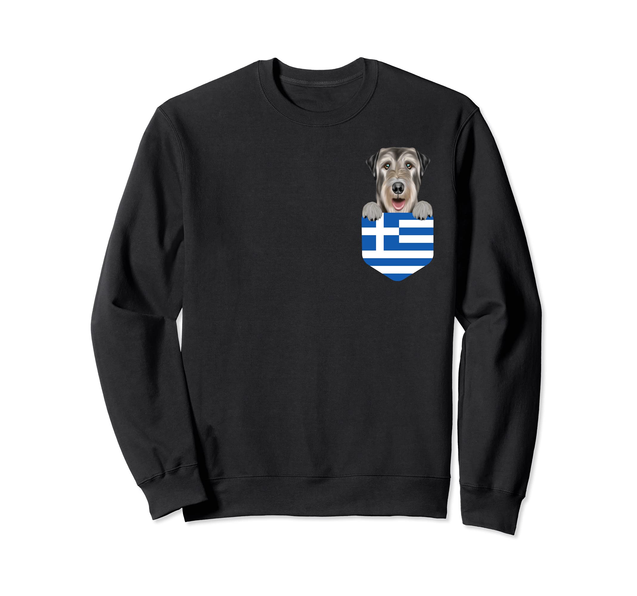 Greece Flag Irish Wolfhound Dog In Pocket Sweatshirt