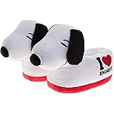 Josmo Peanuts Snoopy House Slippers Cozy Plush House Shoes Fuzzy Socks Cute Indoor Slip-On Slippers for Women and Kids (Dual Size Toddler/Little Kid/Women's)