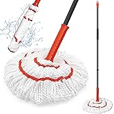 TidyBliss Self Wringing Twist Mop for Floor Cleaning, 57.5 inches Long Handle String Mop with Wringer, Washable Microfiber We