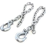 Red Hound Auto3/8 Inches x 35 Inches Safety Chain for Towing with Slip Hook 17,000 LB Trailer Tow Pair