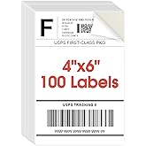 MaxGear 4x6 inch Shipping Address Labels,for Inkjet or Laser Printer, USPS Postal Mailing Shipping Labels, Matte White Paper Sheets, Permanent Strong Adhesive, Dries Quickly, 100 Pcs