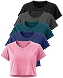 Real Essentials 5 Pack: Women's Dry Fit Crop Top