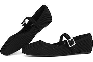 CELNEPHO Flats for Women Square Toe Ballet Flats Shoes Comfortable Dressy Knit Flats for Women Arch Support Slip On Washable Casual Office Shoes