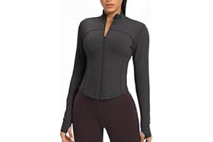 colorskin Women's Lightweight Zip Up Workout Jackets Yoga Cropped Running Gym Track Athletic Jacket with Thumb Holes