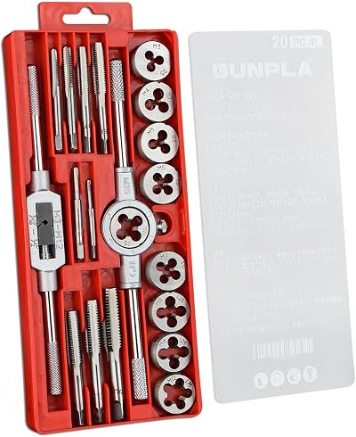 Gunpla 20-Piece Tungsten Tap and Die Set M3–M12 with Case