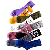 SOXURY 9-Pack Cool Graphic Crew Socks for Men Women (Cotton Blend) – Novelty Funny Face Socks Gift Set for Holidays, Parties, Everyday Comfort