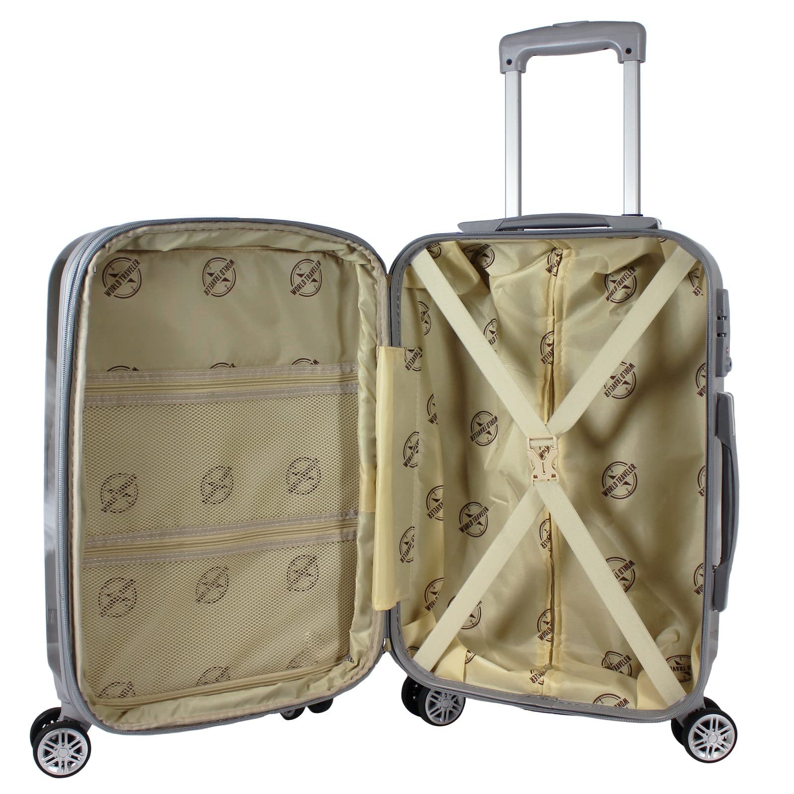 World Traveler Destination Collection 2-Piece Carry-On Luggage Set, Paris, One Size