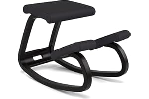 Varier Variable Black/Black Ergonomic Kneeling Chair – Multi-Purpose Rocking Seat for Home, Office and Study – 10 Year Quality Guarantee