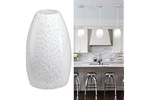 Viinew Milk White Art Glass Pendant Lamp Shade Replacement - Mini Oval Glass Light Shade Only - Kitchen Island Pendant Light 1-Pack 4.72