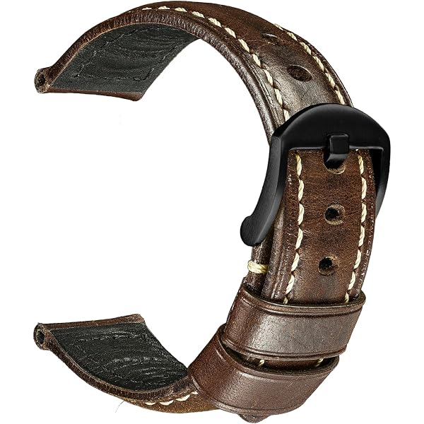 Cinturino In Pelle Per Orologio Bulova 21mm – Nero Con Cuciture Bianche, Chiusura Deployante