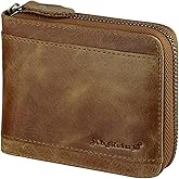 Admetus Mens RFID Blocking Wallets Zipper Leather Wallet for Men Bifold RFID Card Holder