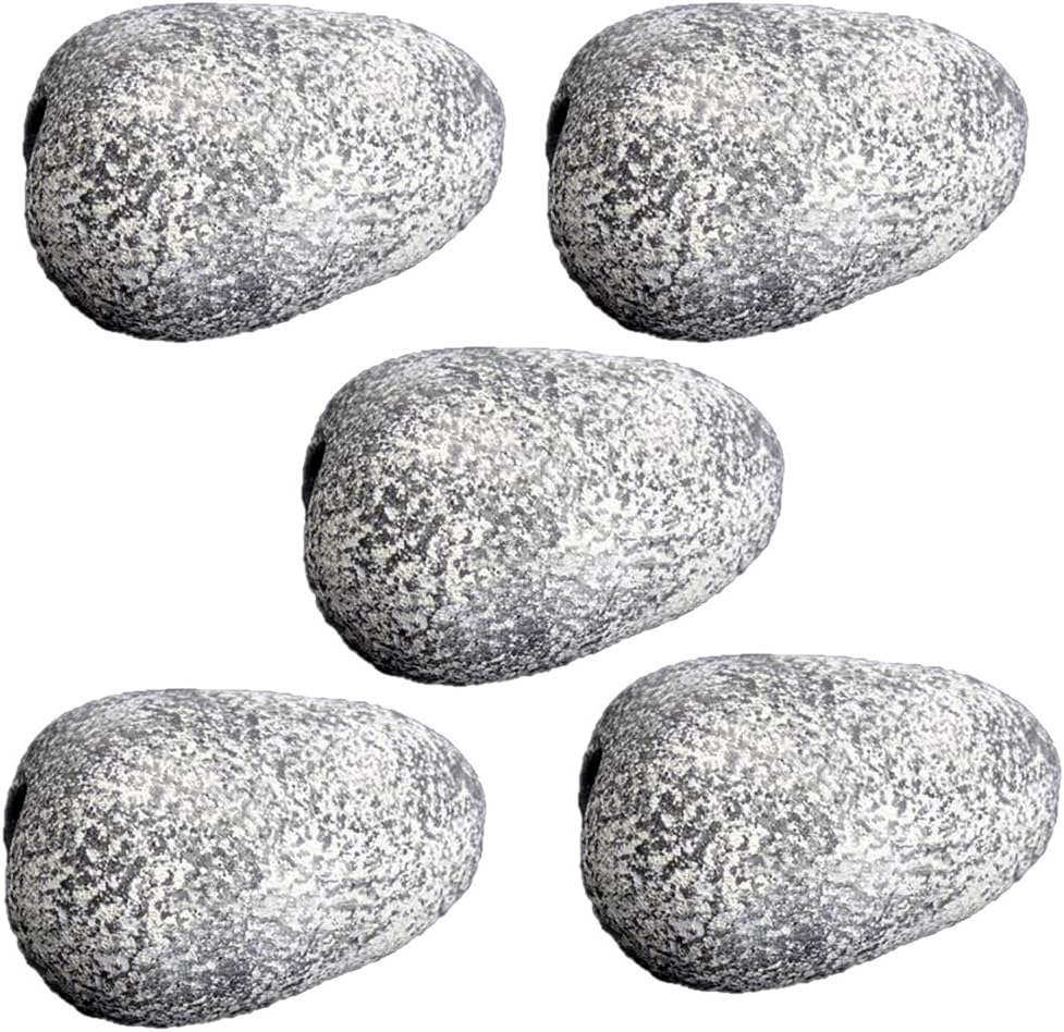 VANKOA 5 Pcs Fish Cichlids Breeding Stone Hiding Rock Cave, Stone Replica Aquarium Decoration Realistic Granite Look with Fish Hideaway