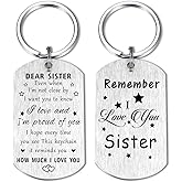 Resdink Sister Valentines Day Gifts for Girl Women, I Love You Sisters Christmas Birthday Graduation Keychain, Proud of Best Sisters Present
