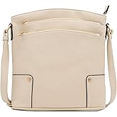ALYSSA Triple Zip Pocket Large Crossbody Bag