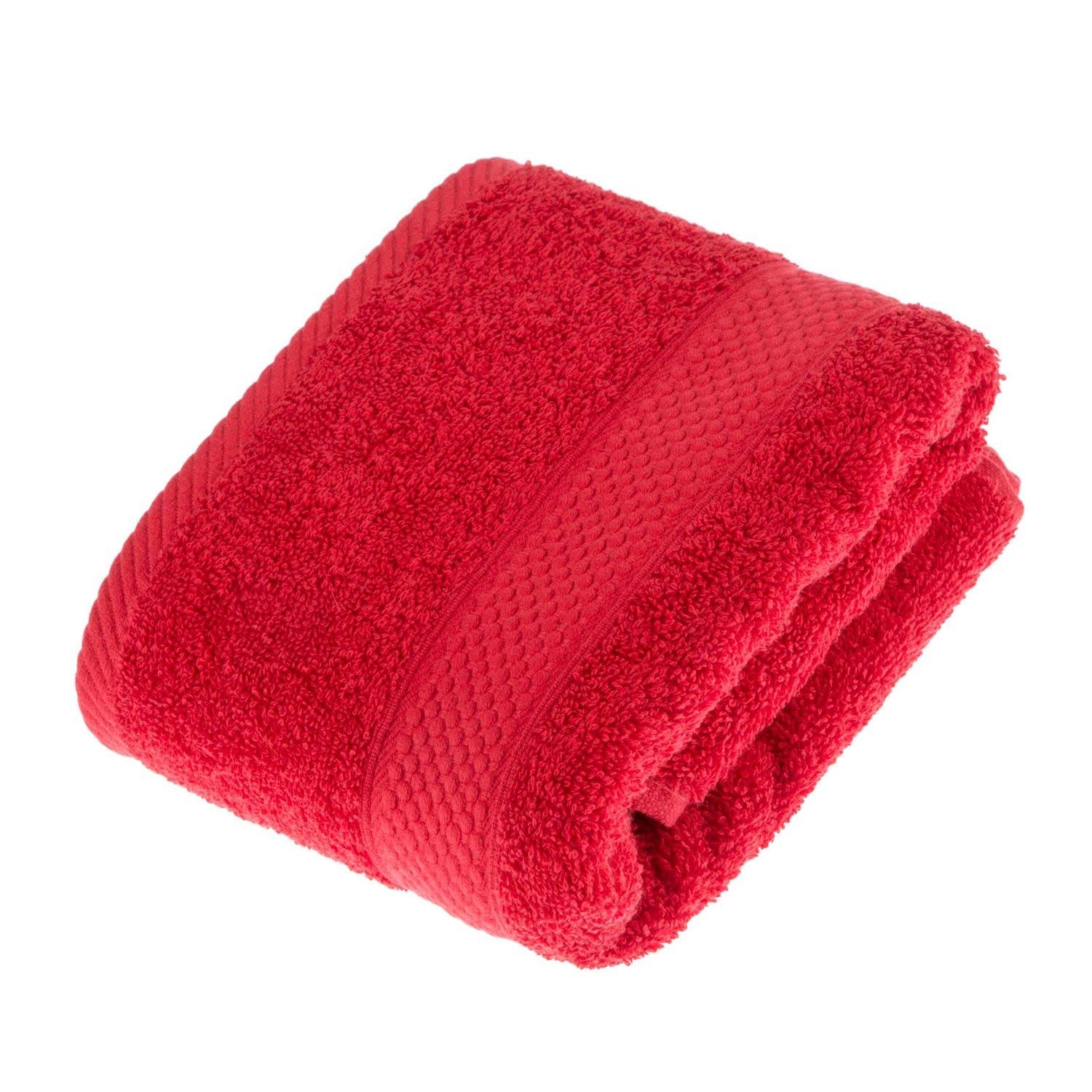 HOMESCAPES Red Turkish Cotton Hand Towel Super Soft Thick & Absorbent 500 GSM Towel Heavy Weight for everyday Luxury