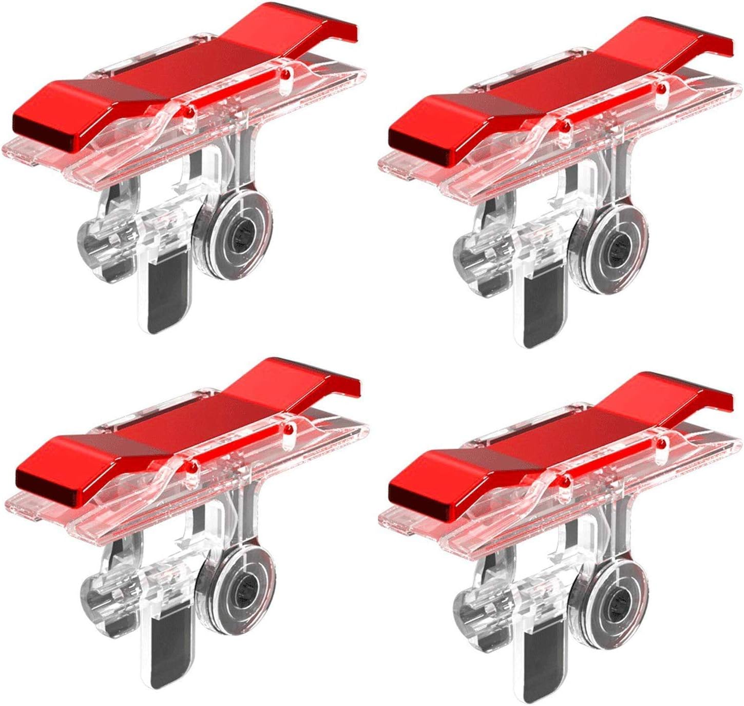 Rednix Gaming Controller for Mobile Trigger Game-pad with Gaming Controls with Sensitive L1R1 Trigger for iPhone 7/7 Plus/iPhone X/iPhone 8 – 4 Pack (Transparent)