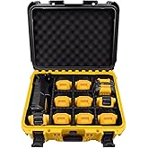 Case for Dewalt Battery- Extra Large Hard Storage Box with Adjustable Dividers for Dewalt 12V/20V/60V Battery & Charger, Durable Protective Tool Battery Organizer (CASE ONLY)