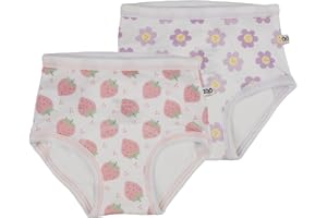 ZOOCCHINI My First Pair of Underwear™ 2-Pack Absorbent Organic Cotton Potty Training Pant Set, 2T-3T, Strawberry & Daisy