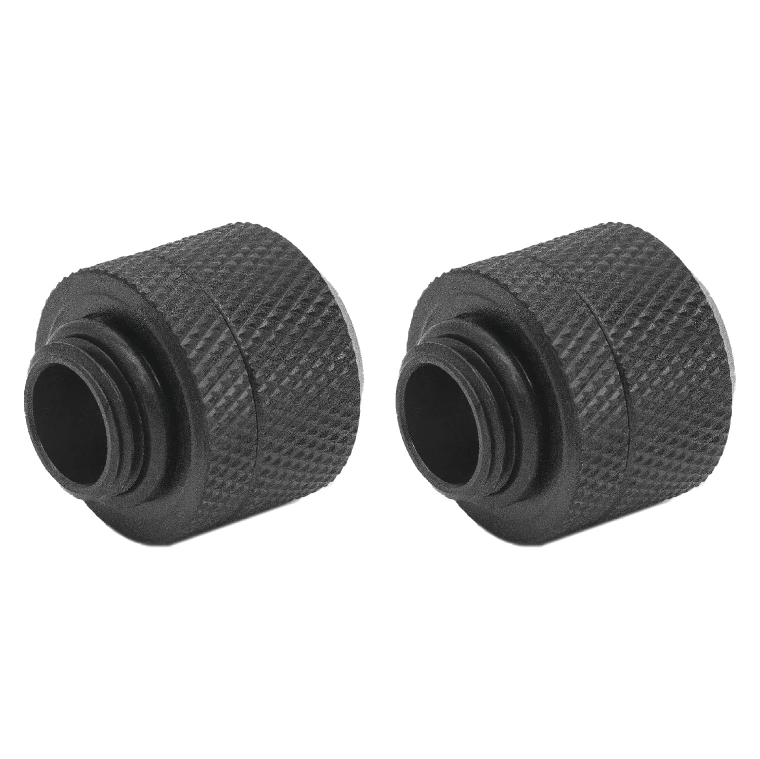 Dracaena 2 Pack G1/4" Thread to 14mm Outer Diameter, Hard Tubing Compression Fitting with high Body Design for Computer Water Cooling System,Black — image 1
