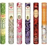 Hem Assorted Incense Sticks | Natural Fragrance | Positive Energy &amp; Spiritual Wellness | Multiple Scents | Pack of 6 (Jasmine,Lily, Lavender, Rose, Gardenia, Patchouli)