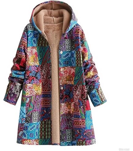 Women 2023 Warm Winter Coats Sherpa Fleece Hooded Puffer Jackets