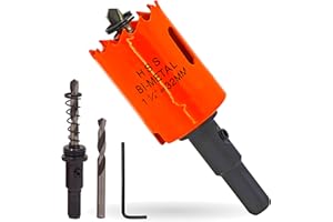 Koopi 1 1/4 inch Hole Saw with Arbor and Drill Bit, 1.25 in M42 Bi-Metal Hole Cutter - Quick & Smooth Cutting for Metal, Wood, Plastic