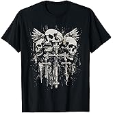 Skull Cross Y2K Goth Alt Grunge Gothic Emo Aesthetic T-Shirt