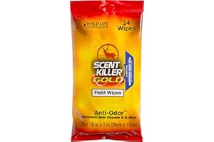 WILDLIFE RESEARCH CENTER Wildlife Research Scent Killer Field Wipes (24 Pack), Gold (1295)