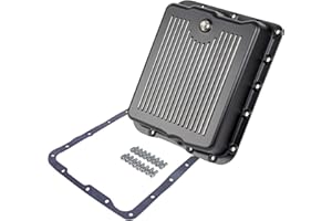 JEGS Aluminum Transmission Pan | Fits GM 700-R4 And 4L60 Transmissions | Black Finned Finish | Overall Depth 3 1/4 Inch Overall Depth