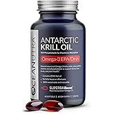 100% Pure Organic Krill Oil 1000mg, 60-Day, Omega 3, Highest Concentration 56% Phospholipids, Wild Caught, Sustainable Traceable Antarctic SuperbaBoost, Astaxanthin, Heart, Skin Care, No Fish Oil