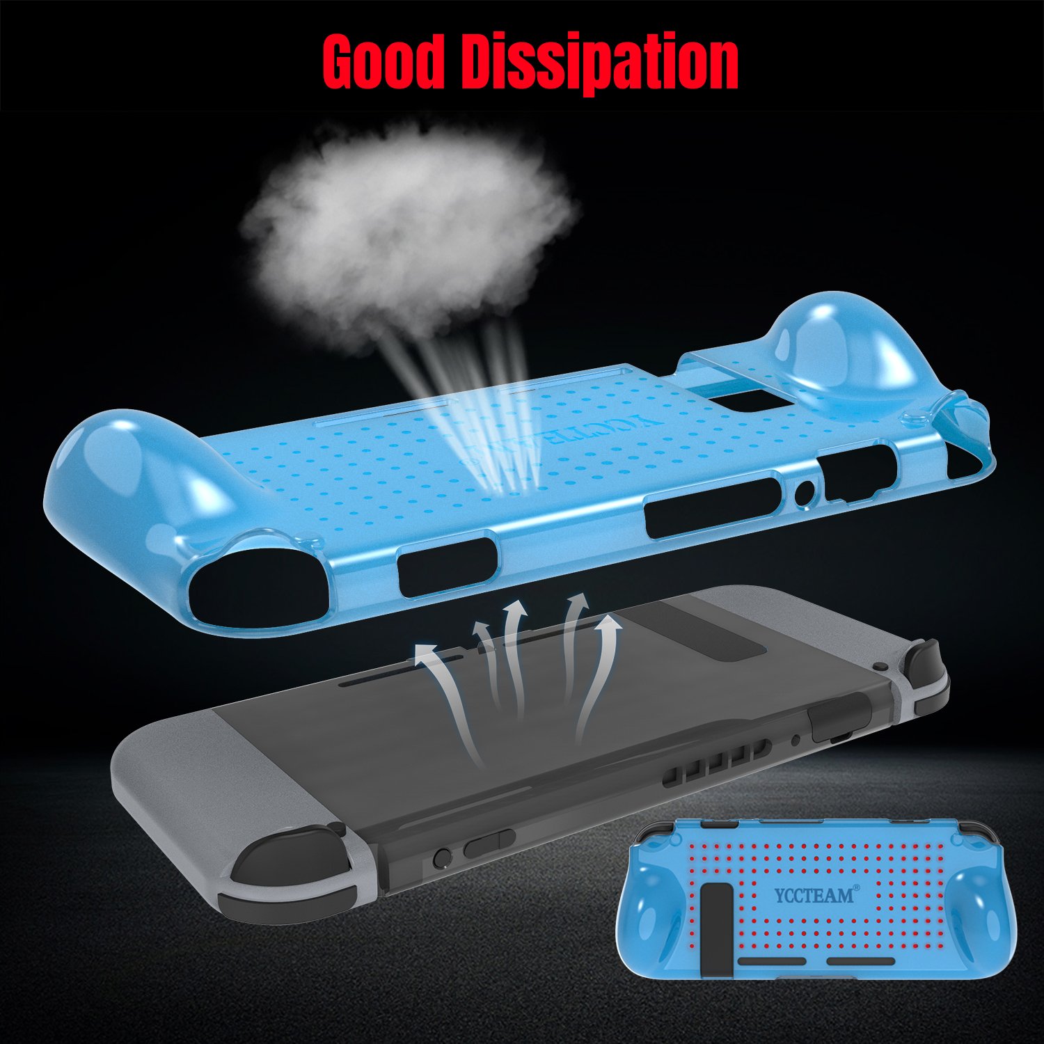 Protective Case for Nintendo Switch, Grip Cover with Shock Absorption and Anti-Scratch Design - Comfortable TPU Case for Nintendo Switch Console (Blue)