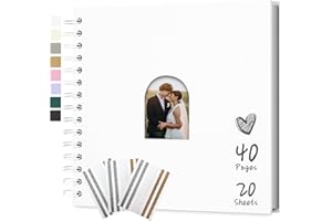 Hiwhy Scrapbook 8x8 Inch DIY Photo Album 20 Sheets Memory Book White