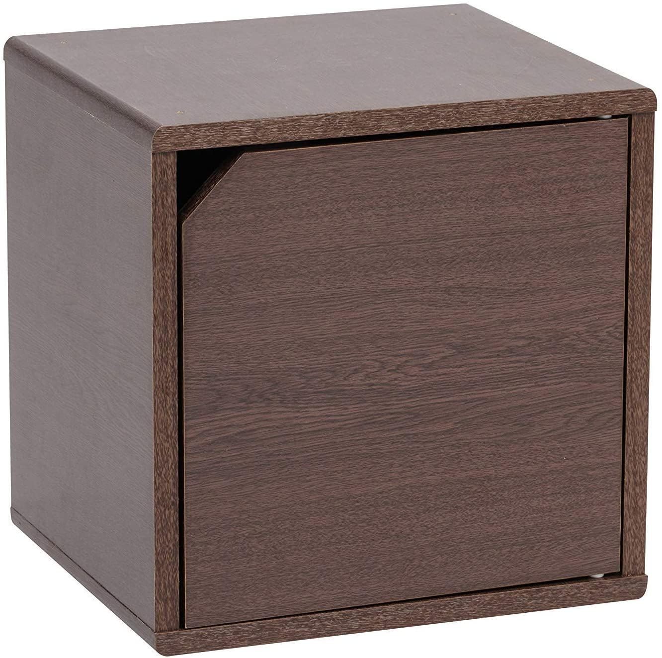 Amazon Brand - Movian Modular Storage Cube with MDF wooden door, Brown, 34.9 x 34.4 cm x 29.53