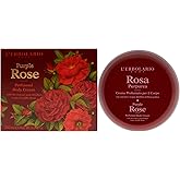 L'Erbolario Perfumed Body Cream – Moisturizing Body Butter for Dry Skin – Invigorating and Softening Skin Care with Gallic Rose – Purple Rose - 6.7 oz