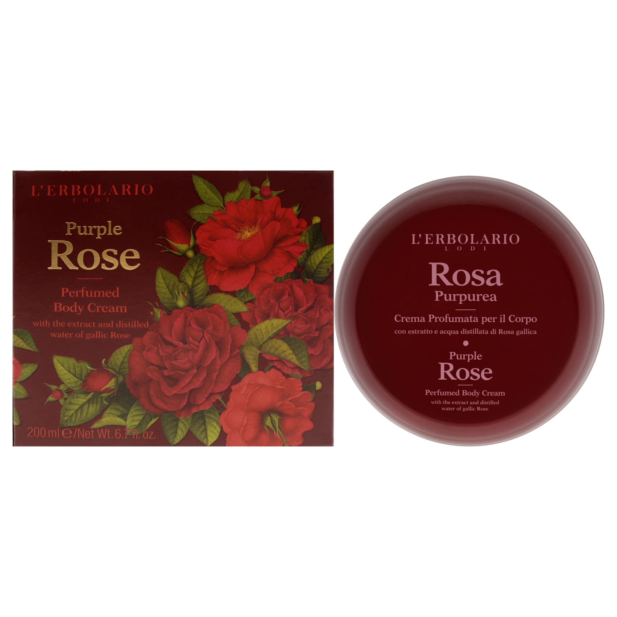 Purple Rose Scented Body Cream 200 ml of cream