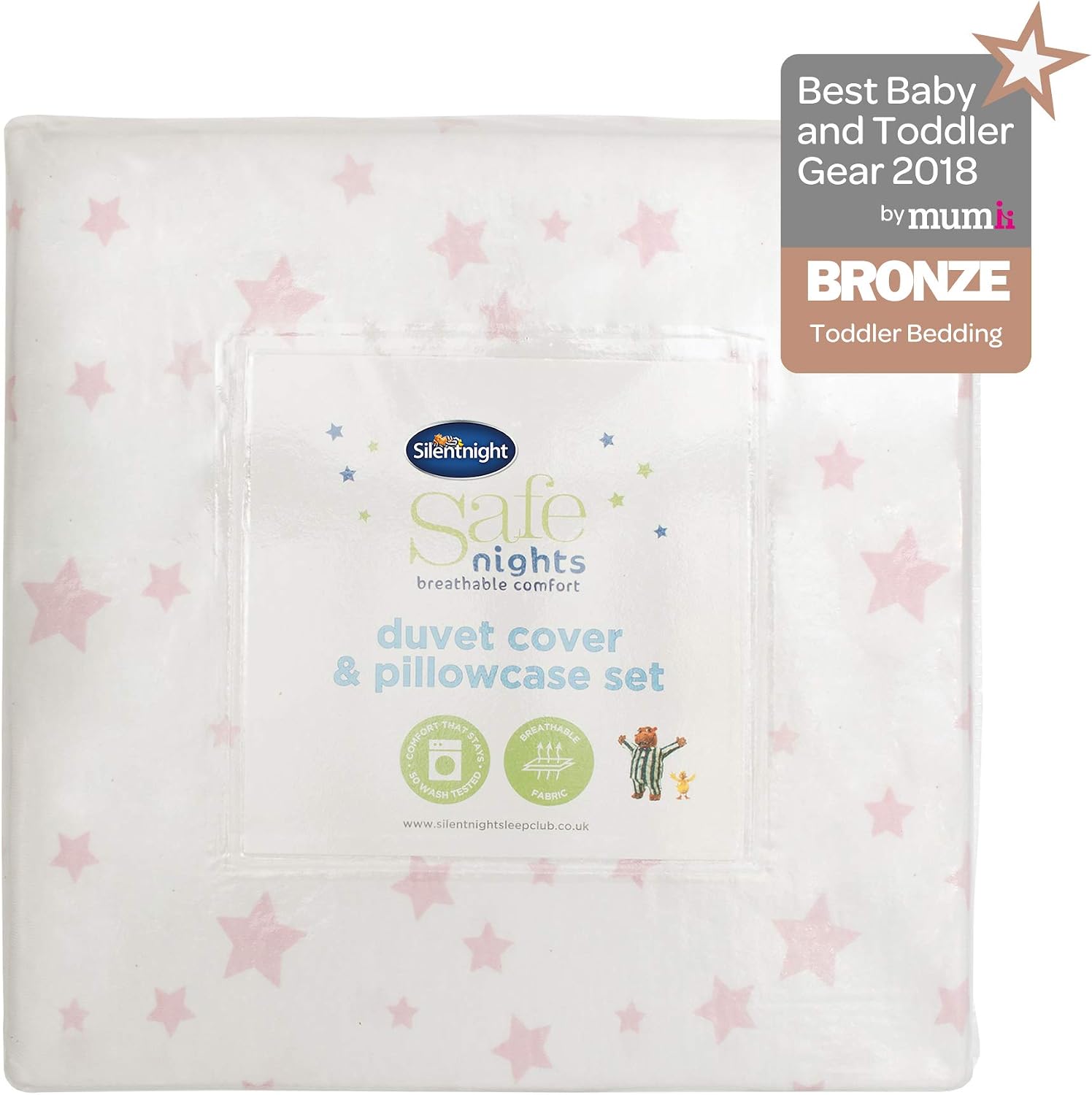 Silentnight Safe Nights Cot Bed Duvet Set, Breathable 100% Cotton Jersey, Super Soft Kind to Skin - Image 5