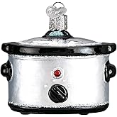 Old World Christmas Slow Cooker Glass Blown Ornament for Christmas Tree, Handcrafted Holiday Decoration, Kitchen Appliance Collection