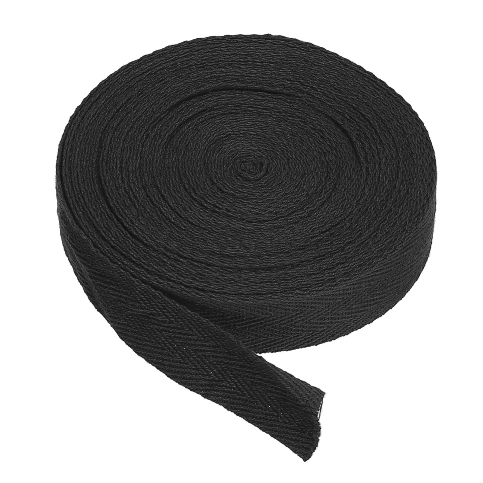 PATIKIL Cotton Twill Tape 20mm(3/4") 9m(10 Yards) Cotton Ribbon Bias Binding Tape Herringbone Webbing Trim for Sewing Gift Wrapping Craft DIY Black