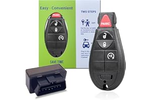 AULESSE OBD Programmer Suitable for J-eep DOD-ge Chry-sler 3+1 Start Key Semi Smart Key 433 Frequency,with Electronic Chip M3N5WY783X IYZ-C01C(J28+OBD-01)