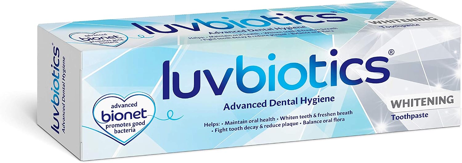 Luvbiotics Whitening Toothpaste with Probiotics & Xylitol promotes good ...